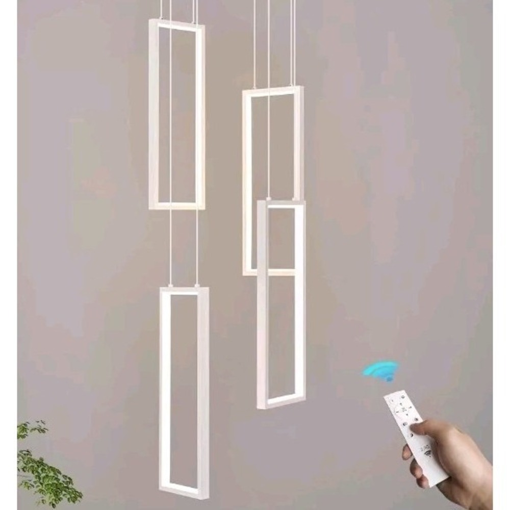Modern  Dimmable Pendant 4 Light Chandelier  White 54W LED Pendant Light